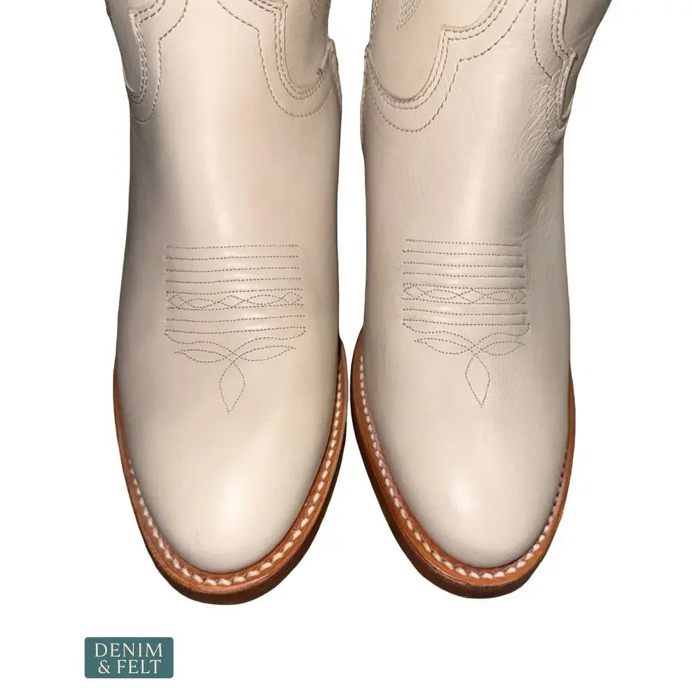 NEW Ariat Saylor StretchFit Western Boot Ivory Cutout Leather Tall Rodeo Cowgirl